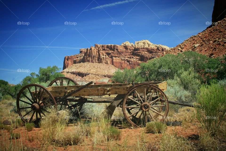 pioneer wagon,  Capitol Reef National Park Utah