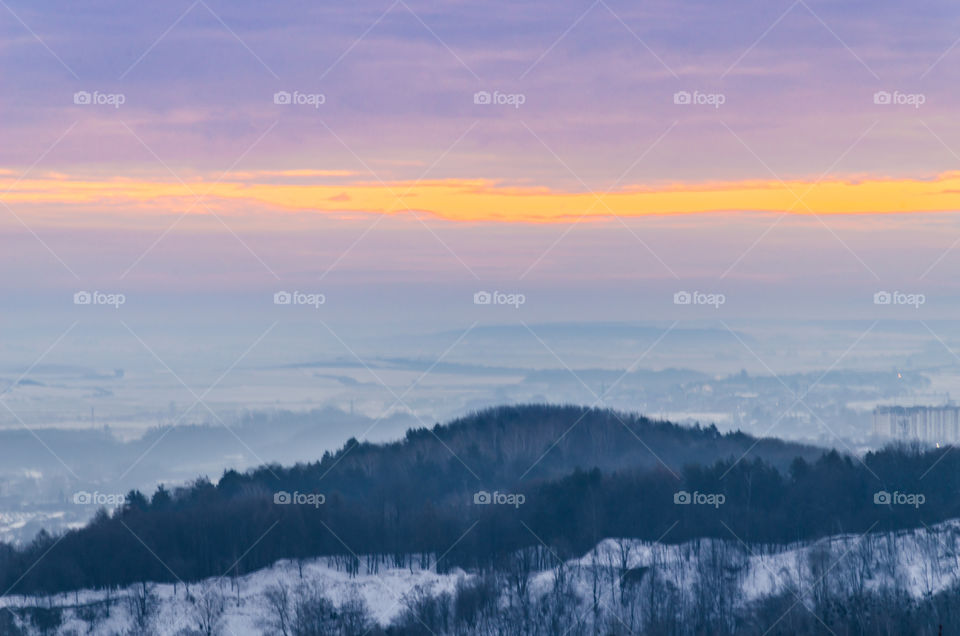 Nature landscape during sunset