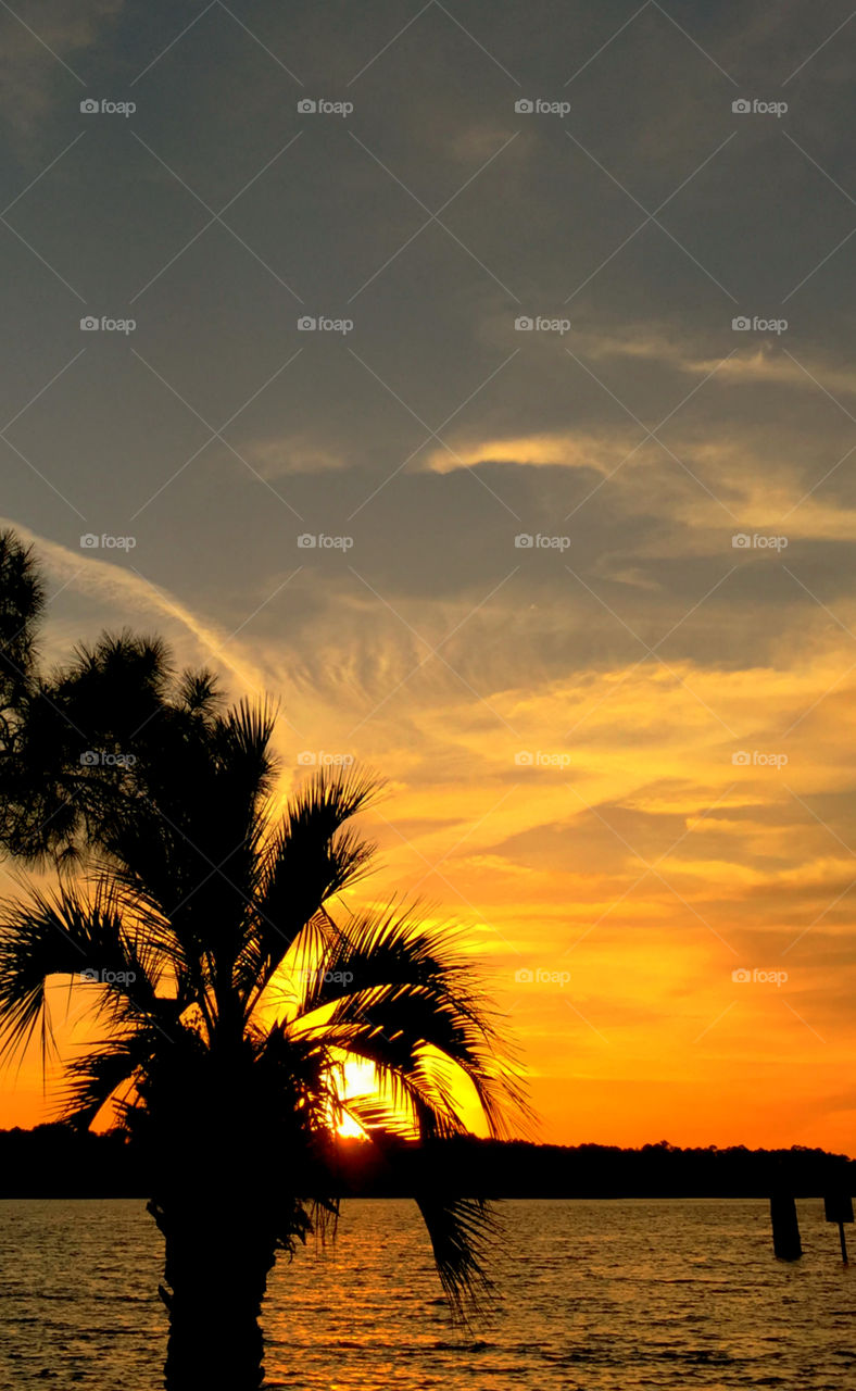 Sunset over the sea