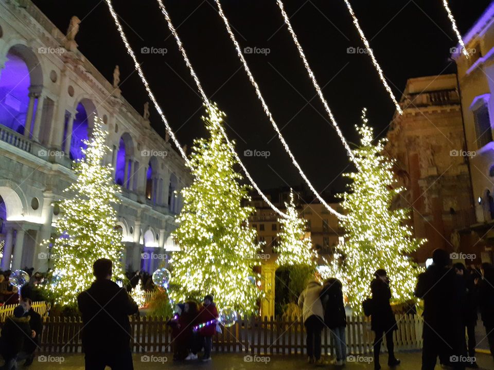 lights in the square at Christmas