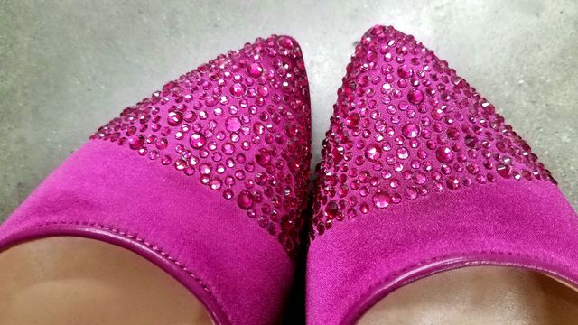Close-up of fashionable woman shoes