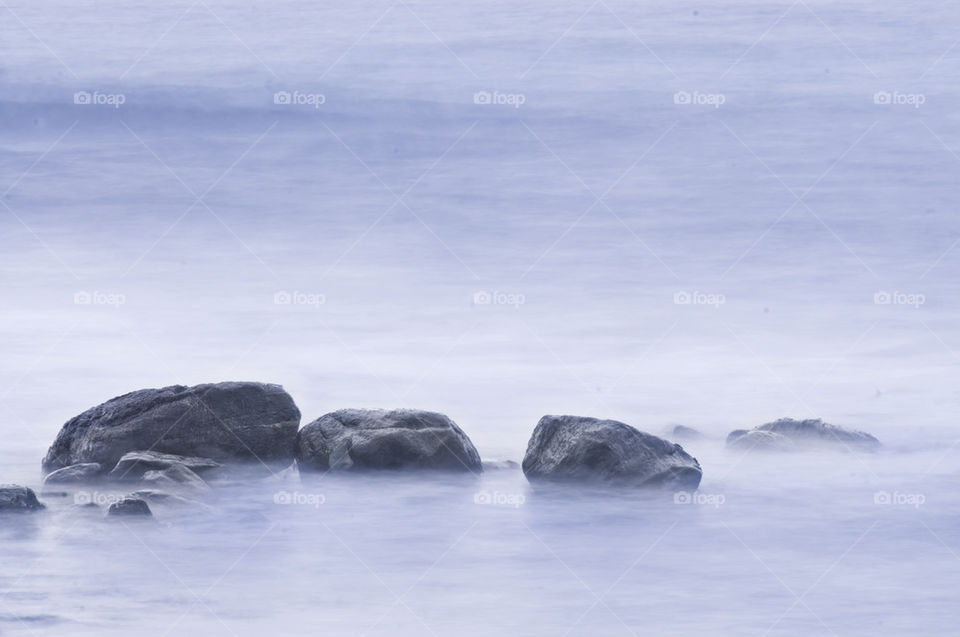 blue water stones sea by larsolav