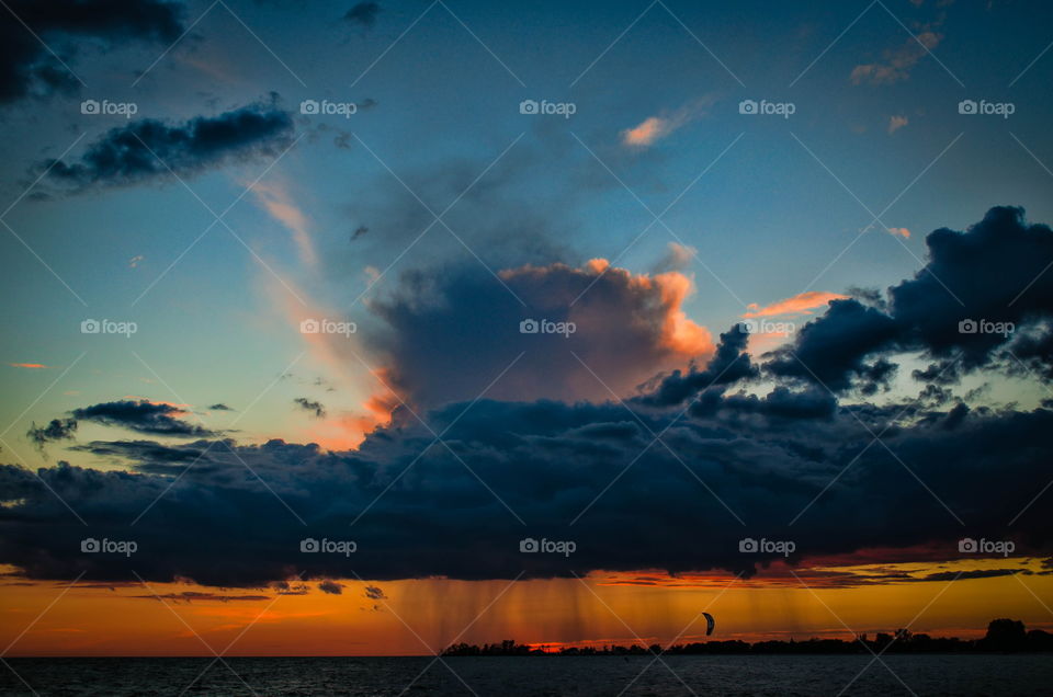 A passing storm at lake