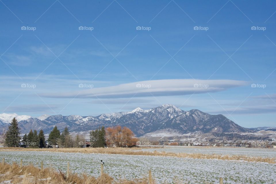 Rocky Mountains with lenticular cloud