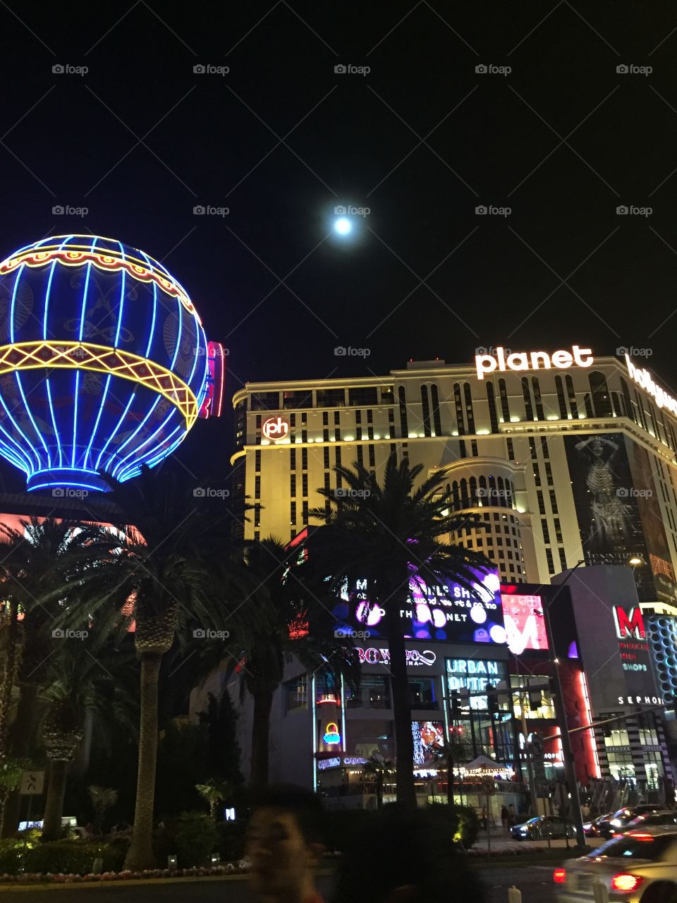 Las Vegas under moon
