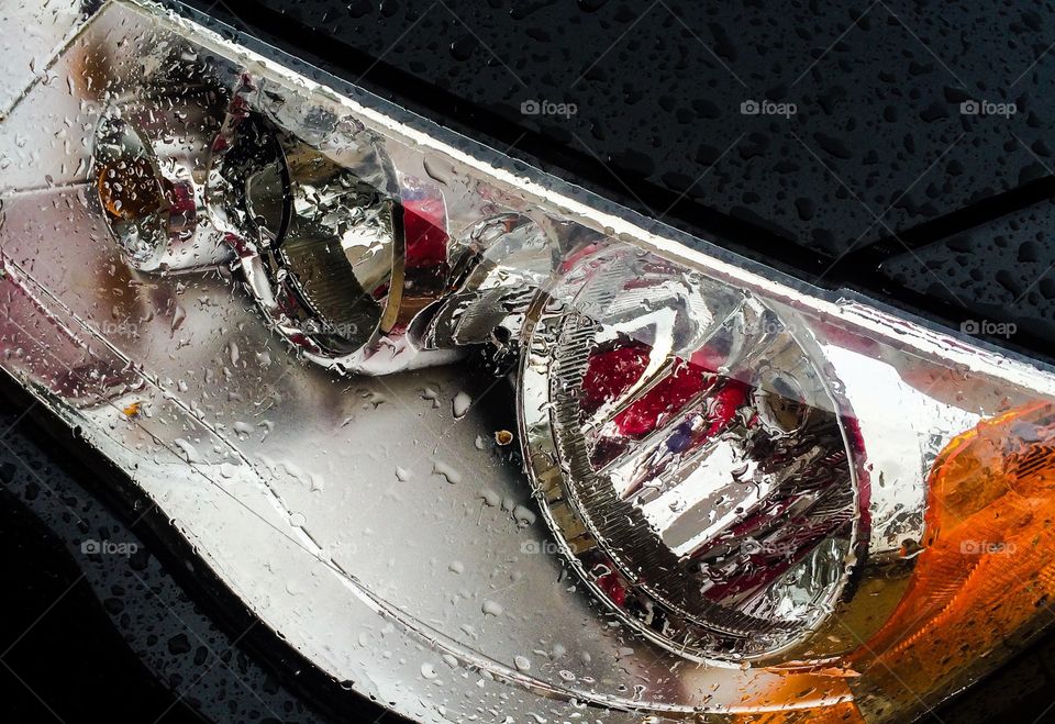 Abstract In The Rain. It's a gloomy, rainy day. 