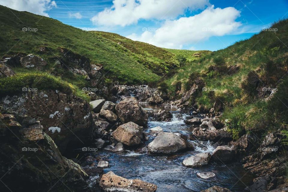 Water on Scottish mountain