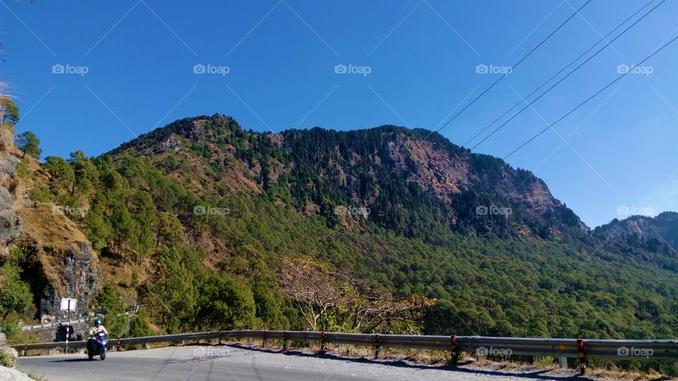 mountain and roadside view