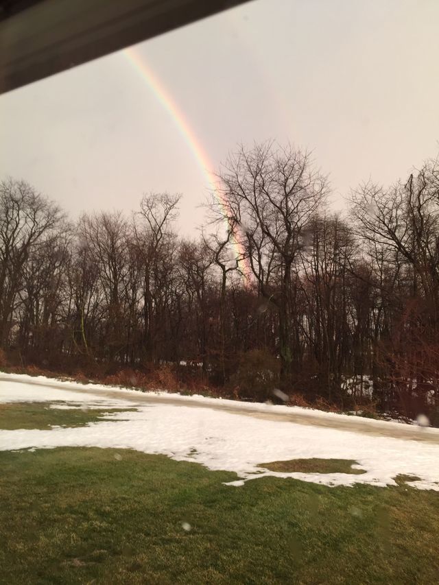 Rainbow snow rain crazy weather 