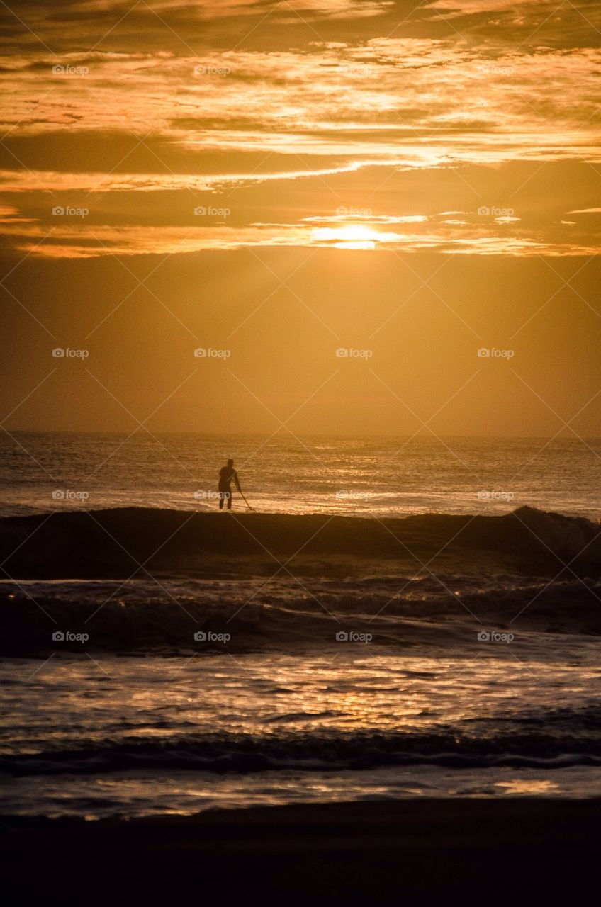 Distant view of person at beach