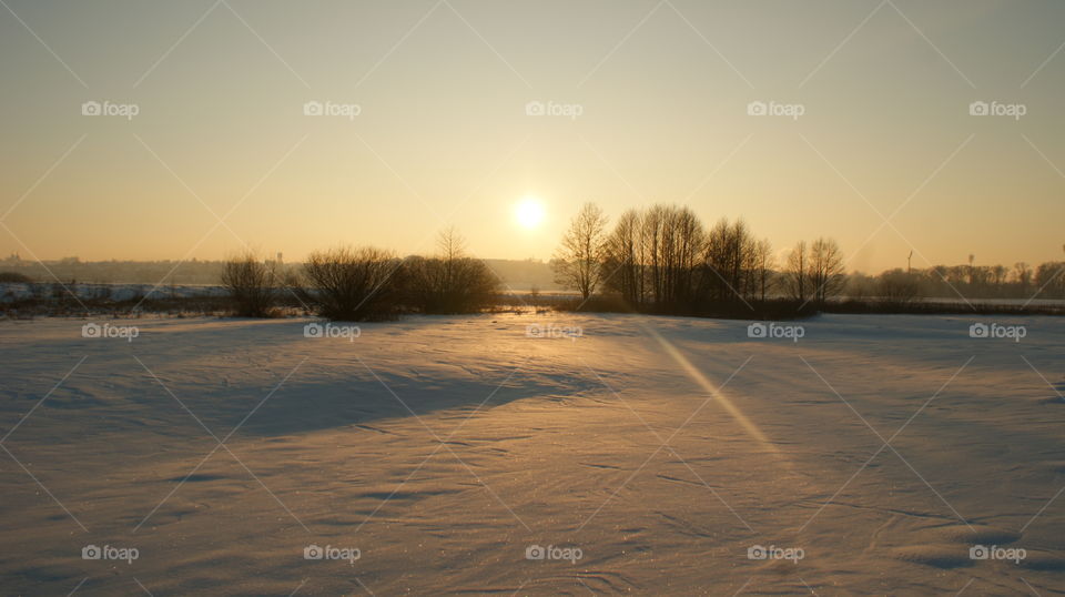 Landscape, Winter, Snow, Dawn, Weather