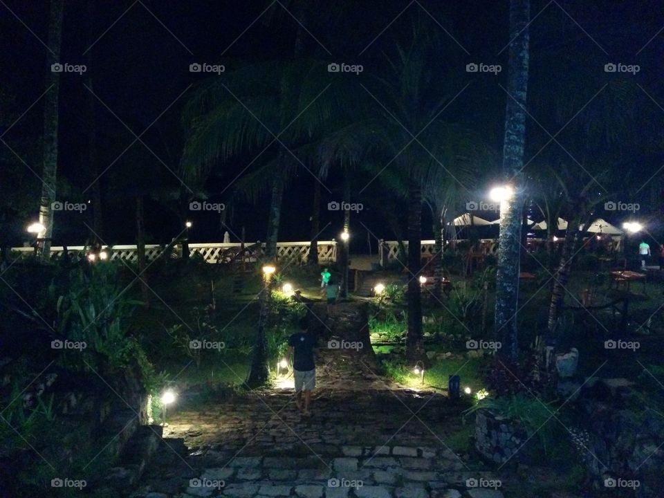 Night time in Pho Quoc. Night time at a resort in Pho Quoc