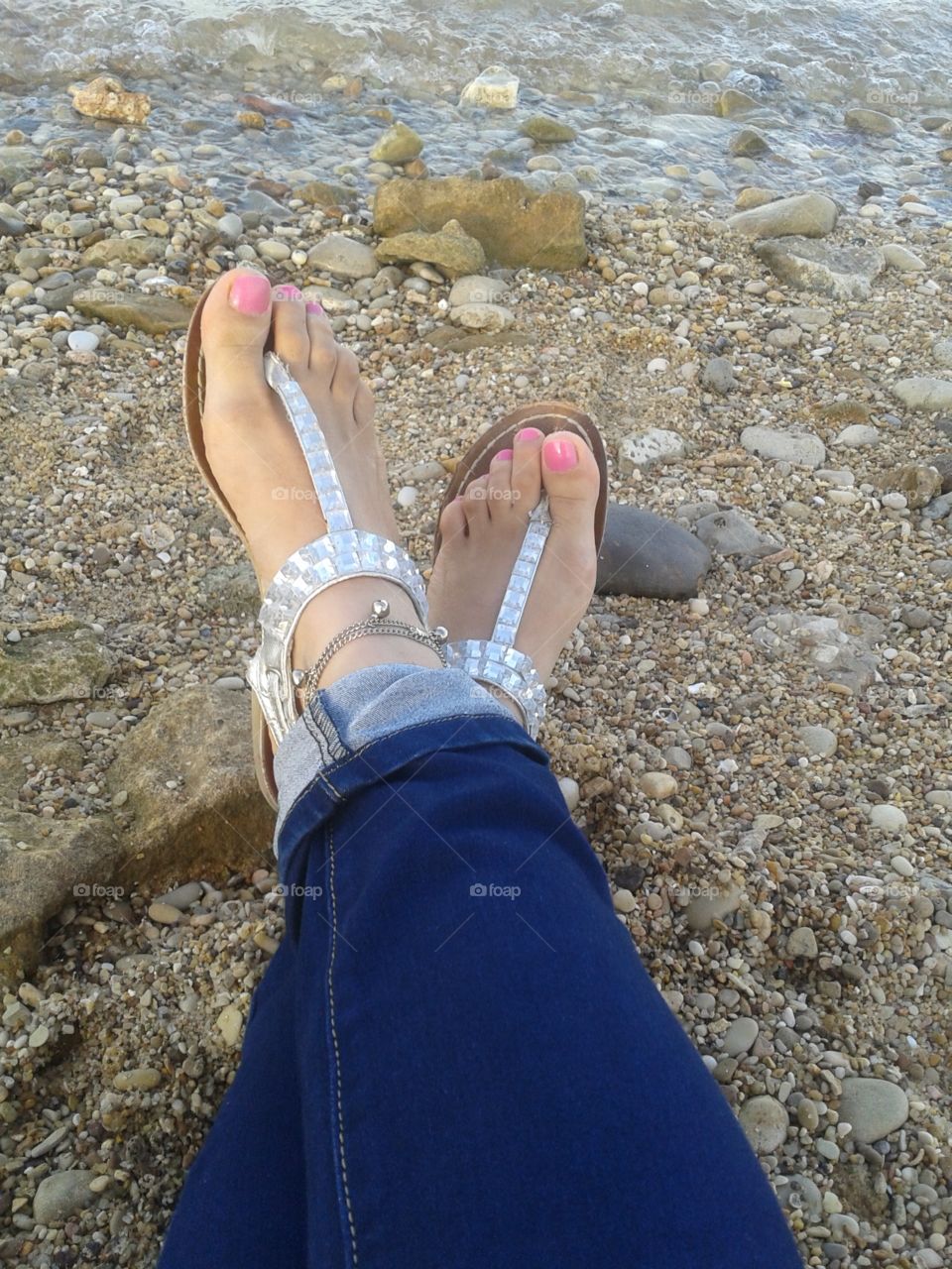 Sandals by the beach