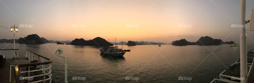 Boat in the sunset