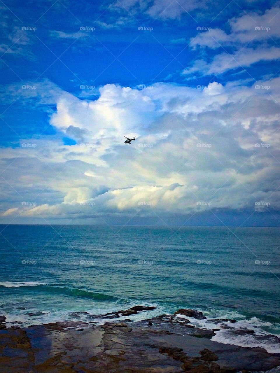Helicopter beach view