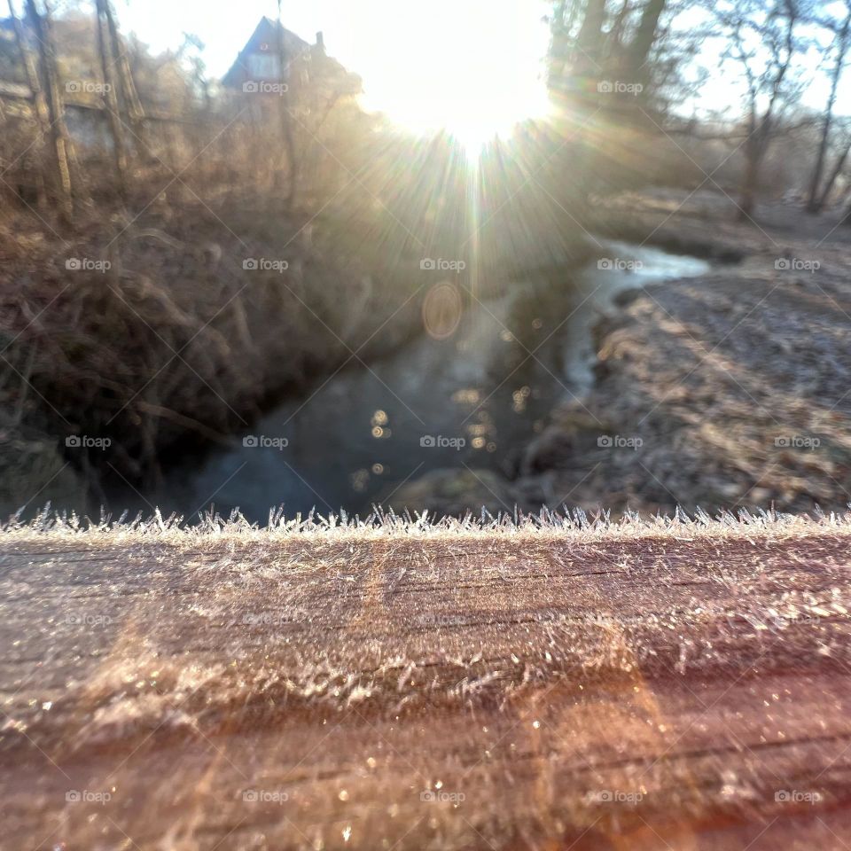 Frost on wood