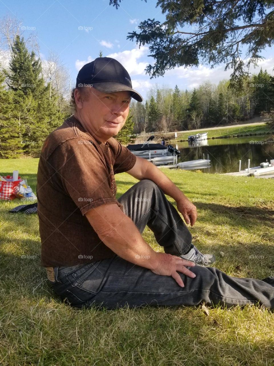 My dad enjoying time at the lake 