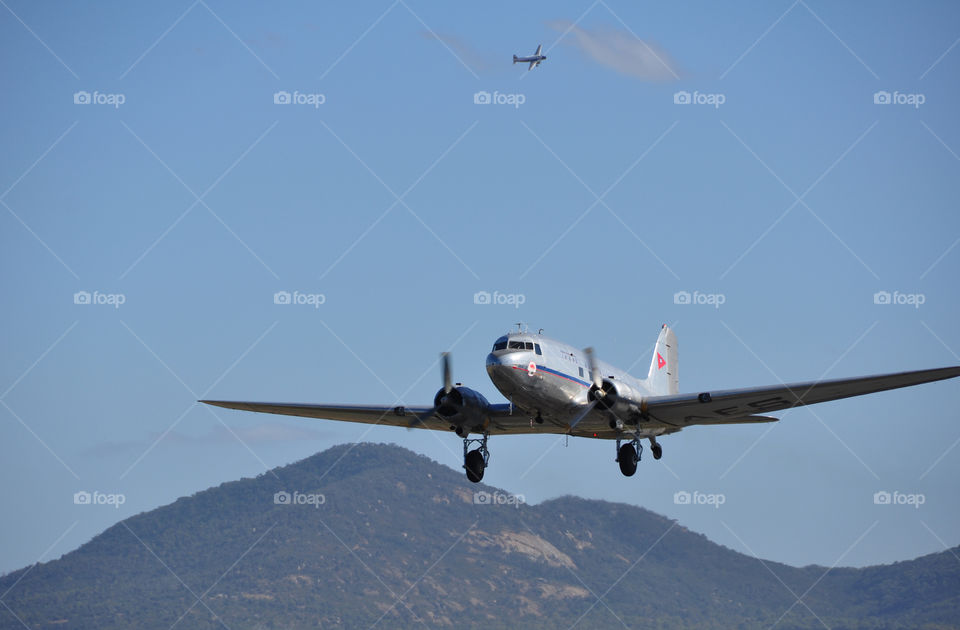 DC-3 Dakota Vintage Transport Aircraft coming in to land at the 2013