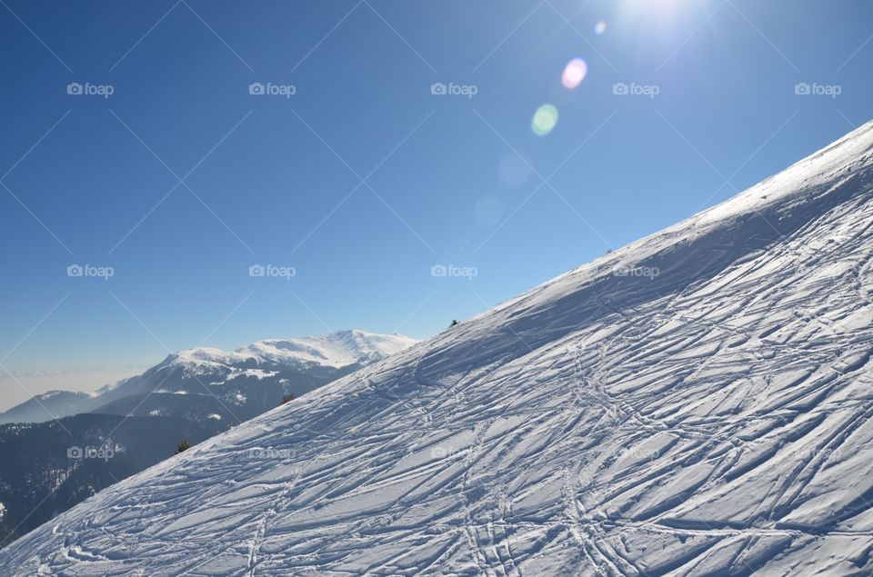 mountains covered by snow