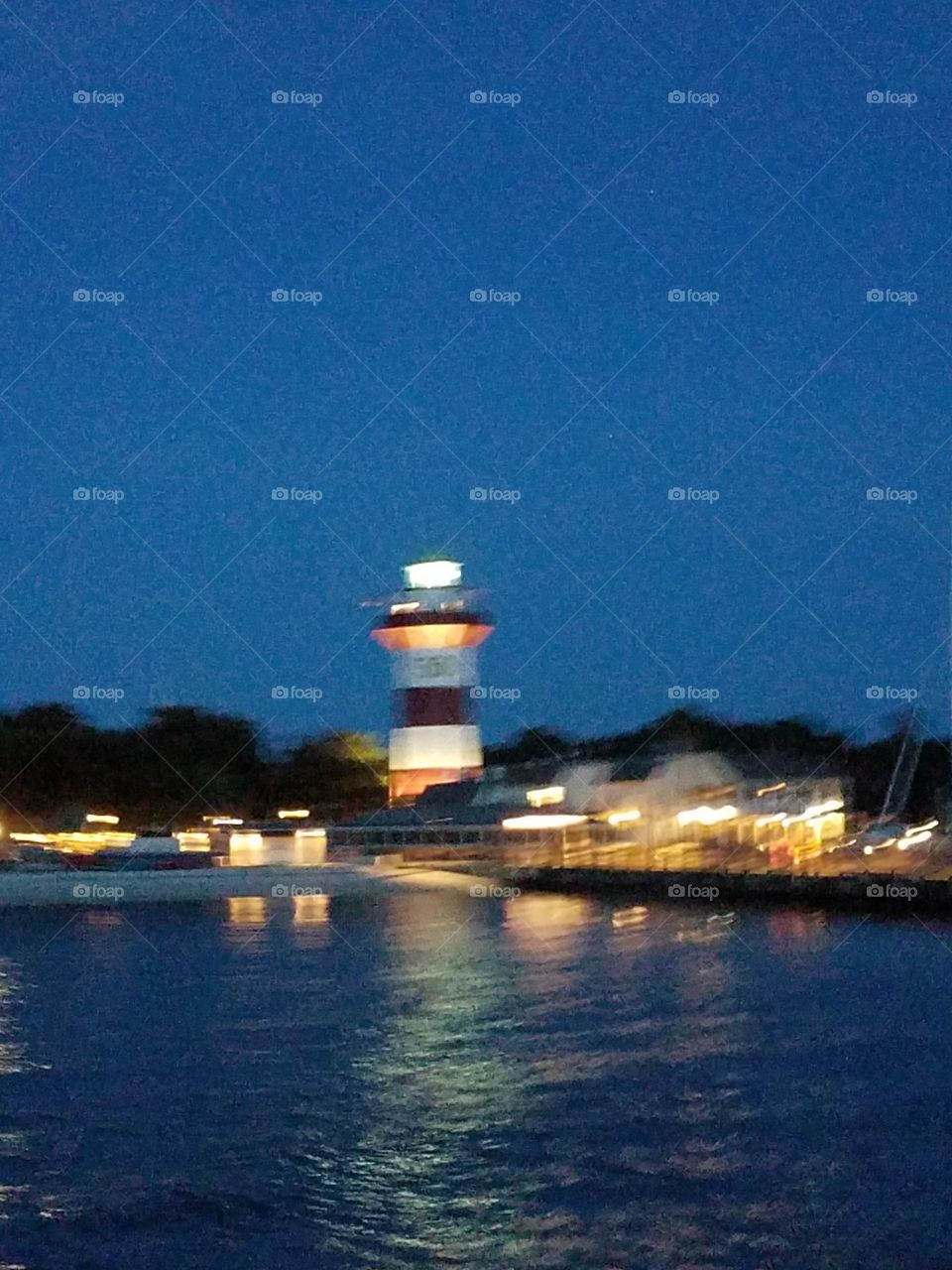 Hilton Head harbor at night