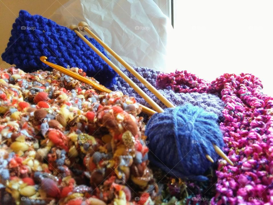 knitting and crocheting