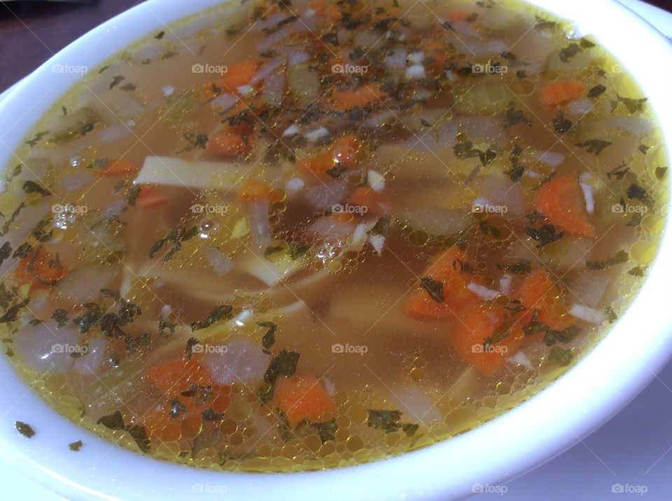 Warm Up. Vegan chicken soup is the best way to warm up on a cool day