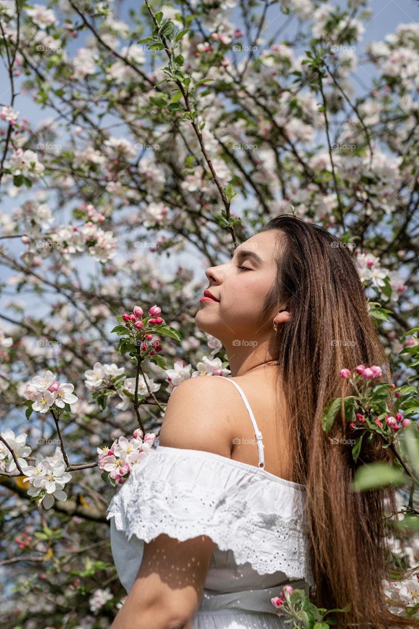 woman in spring