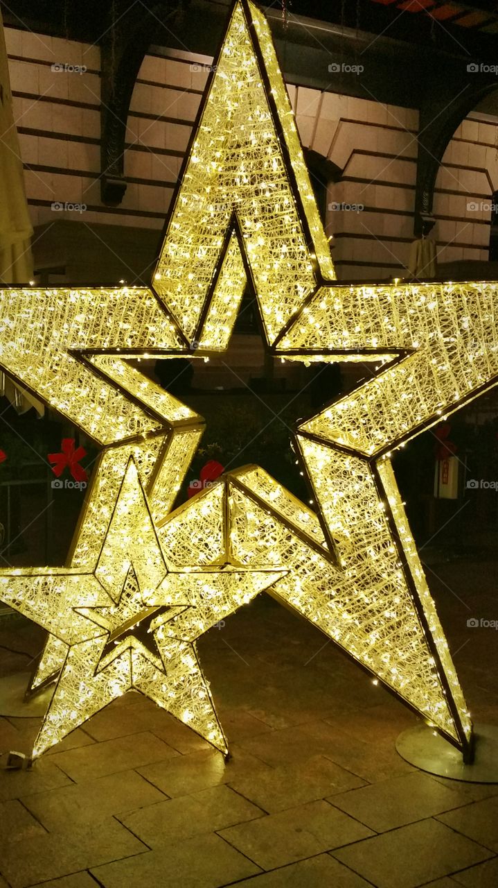 Christmas stars at Union Station, Denver, Colorado.