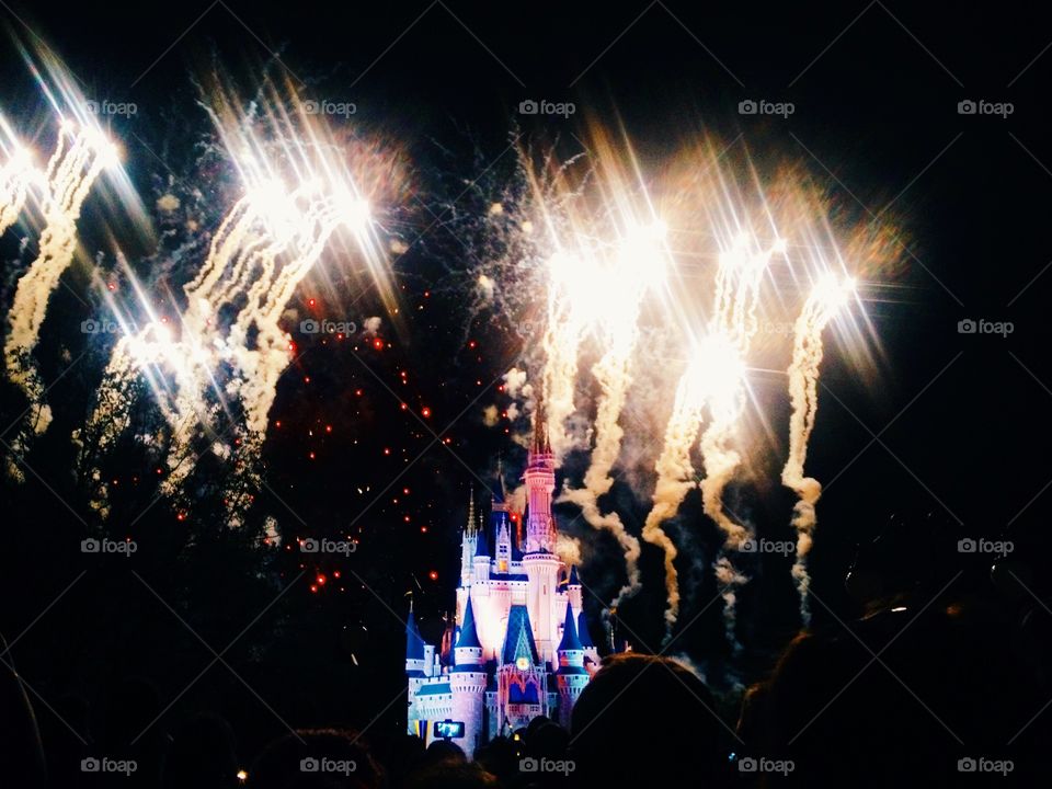 Dreams. Firework show in Disney world 