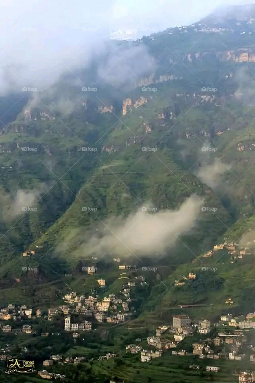 Glory be to God, the magnificent and picturesque view and the natural green trees are a view that is nothing more wonderful than it