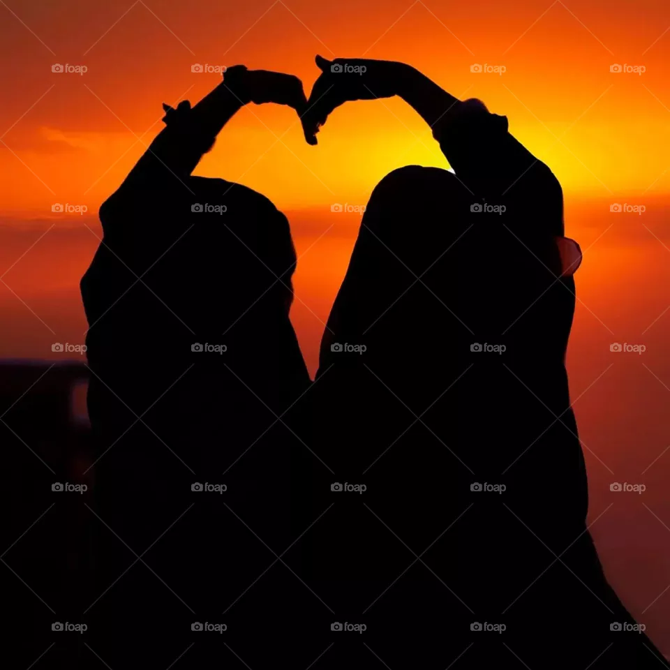 love and sunset