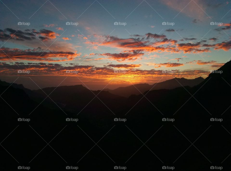 Sunset, Dawn, No Person, Evening, Mountain