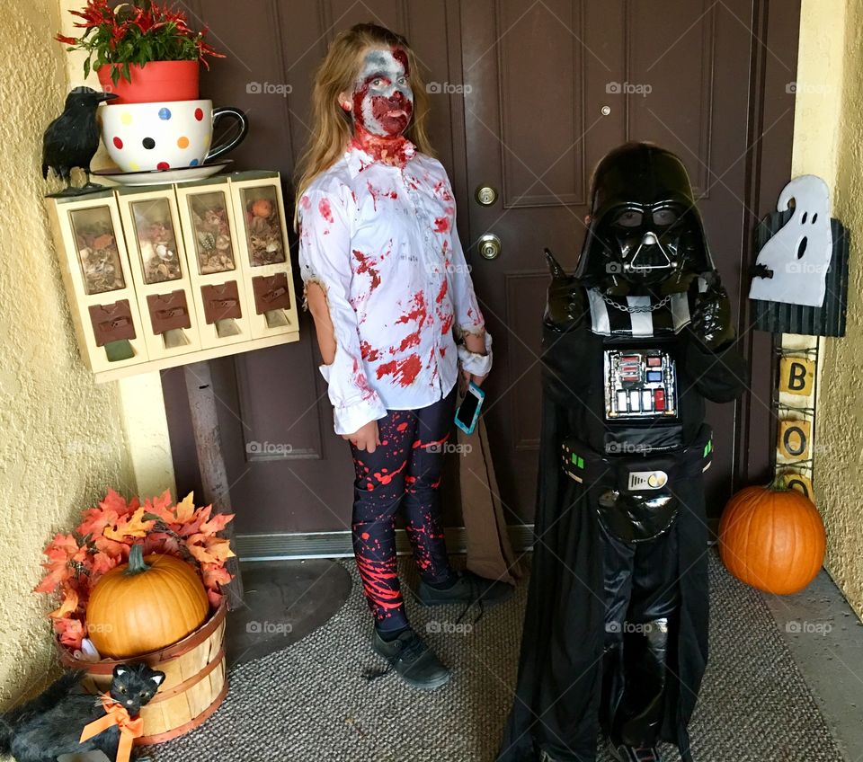 Zombie & Darth Vader! Happy Halloween!