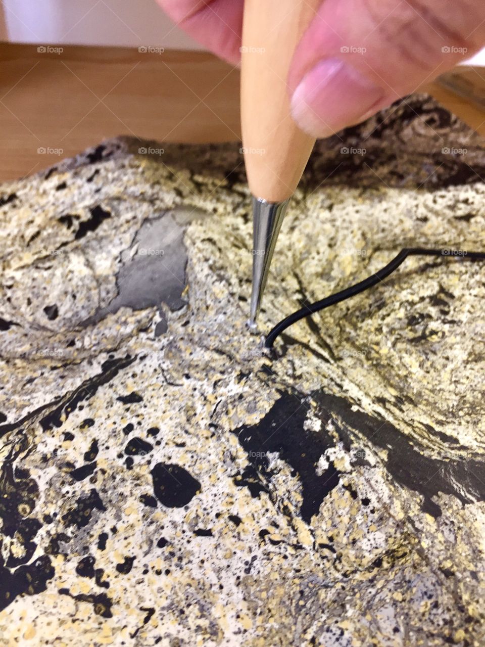 making a marbled handmadebook