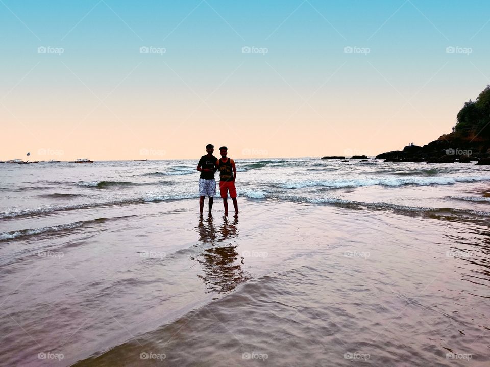 Goa Baga Beach enjoying with friends at summer season