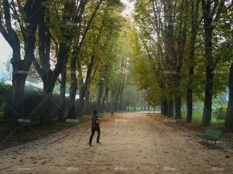 Jogging at the park