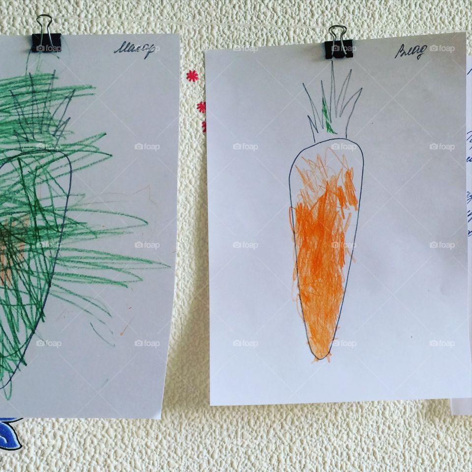 Kids drawings . Carrot by little painter