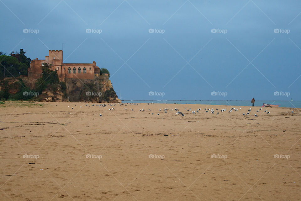 Old castle at the beach