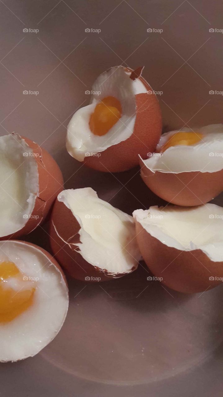 Cooked eggs