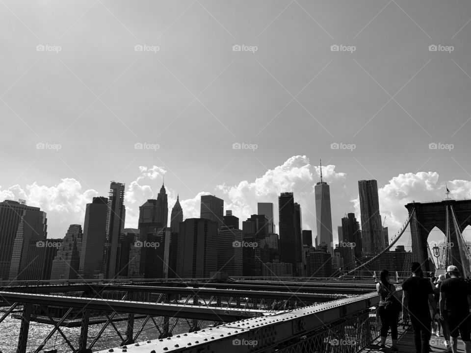 Brooklyn Bridge in a haze