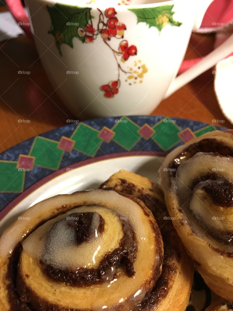 Cinnamon buns on plate