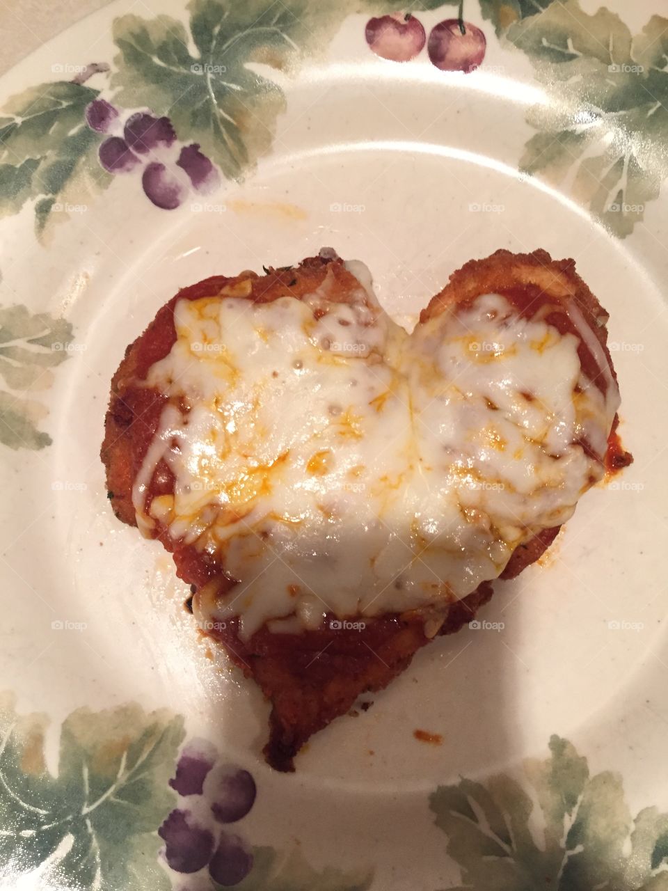 Heart shaped chicken parm