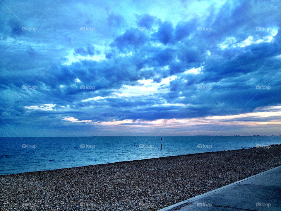 beach sky blue sunset by dannytwotaps