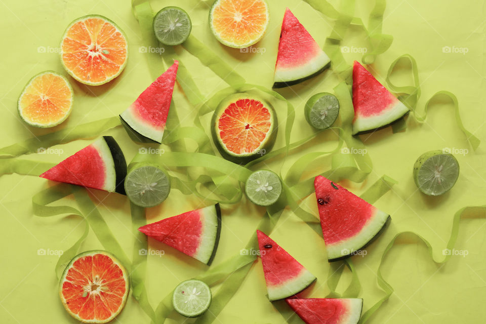 flat lay photography of fruits.top view