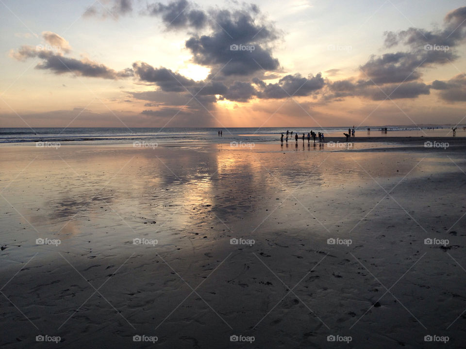 beach sunset water cloud by ev77