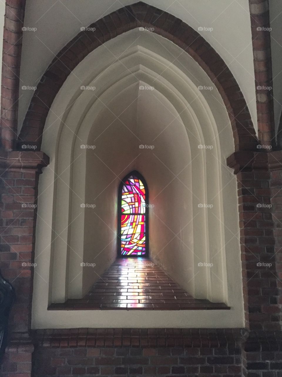 Stained glass window in a church