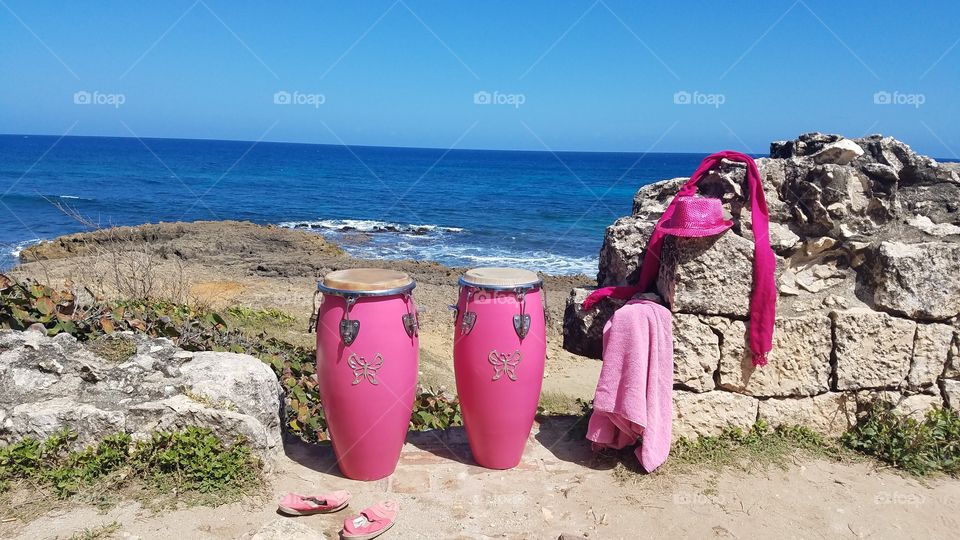 Pink Fashion and Music Passion Meeting at the Beach