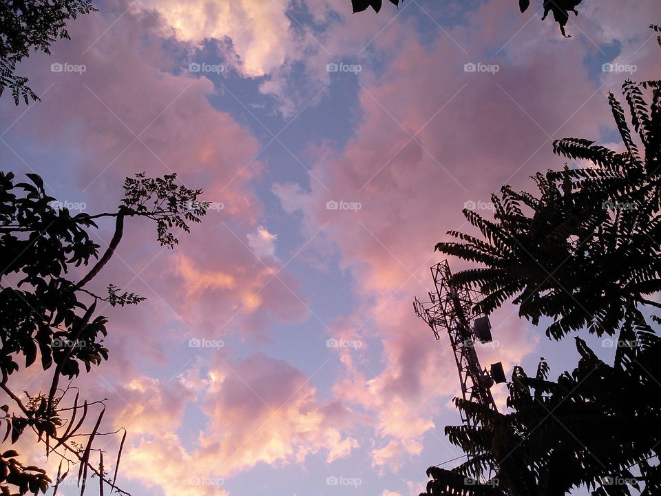 late afternoon the cloud turn into orange