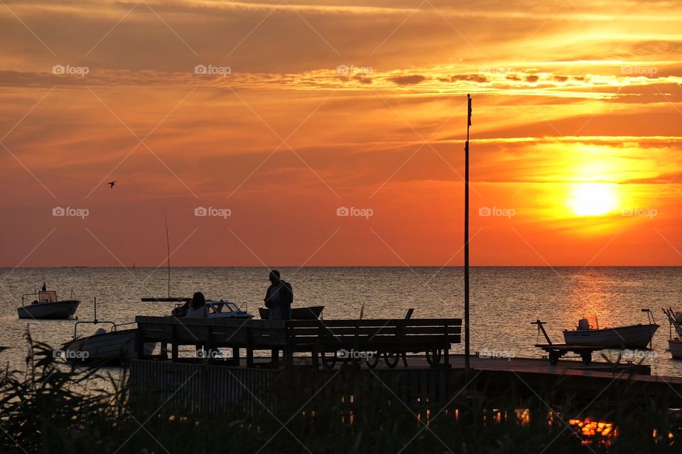 Jetty in sunset