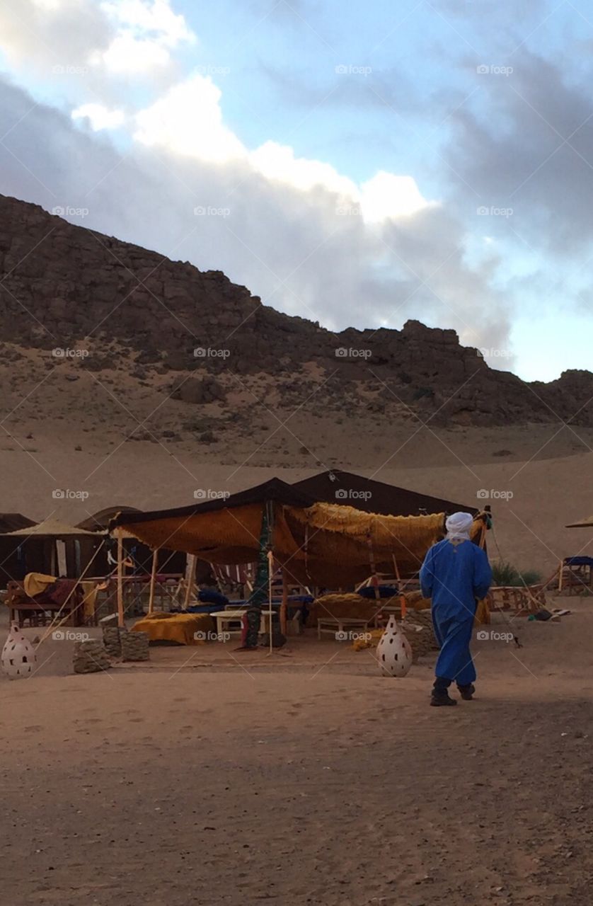 Berber guide getting ready for the day 